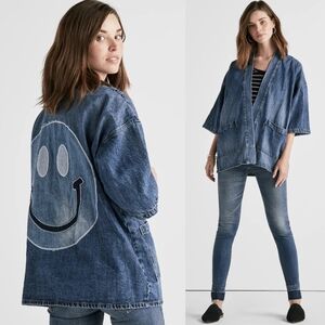 Lucky Brand Blue Jean Jacket with Smiley Face
